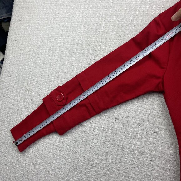 Y2K Schwiing Asymmetrical Caneva's Jacket Cherry Red Womens Sz S Boho Artsy - Picture 9 of 13